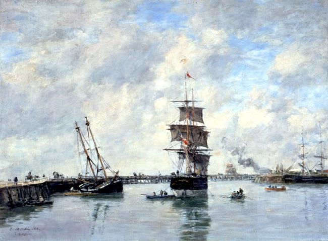 Eugene Boudin Trouville, les jetees, mer haute oil painting picture